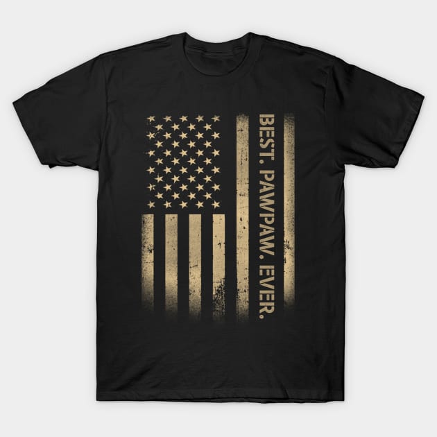 Best PawPaw Ever American USA Grunge Flag Father's Day T-Shirt by Michelin